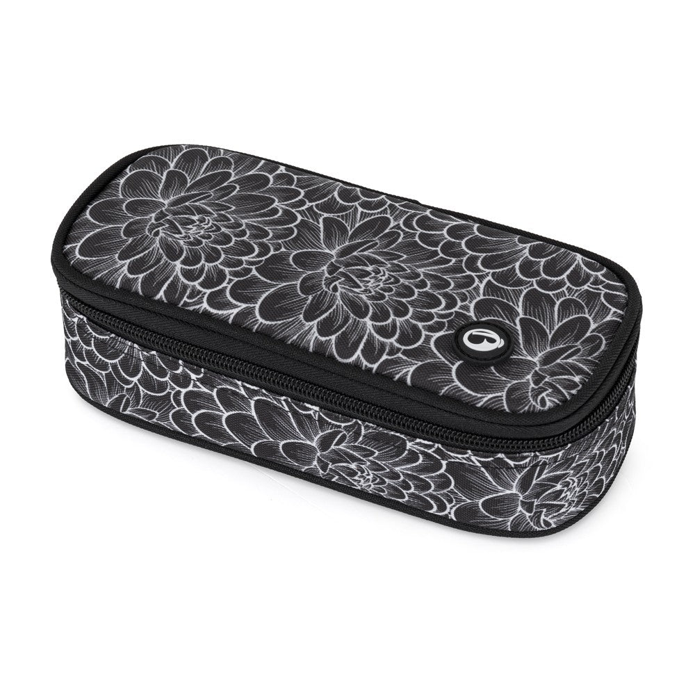 ASTUCCIO grigio nero con fiori bianchi – PORTO 25 A