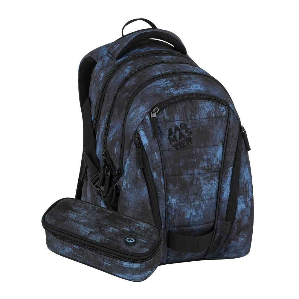 Set zaino scuola 2 pezzi BLU - NERO – BAG 25 B | medie e superiori