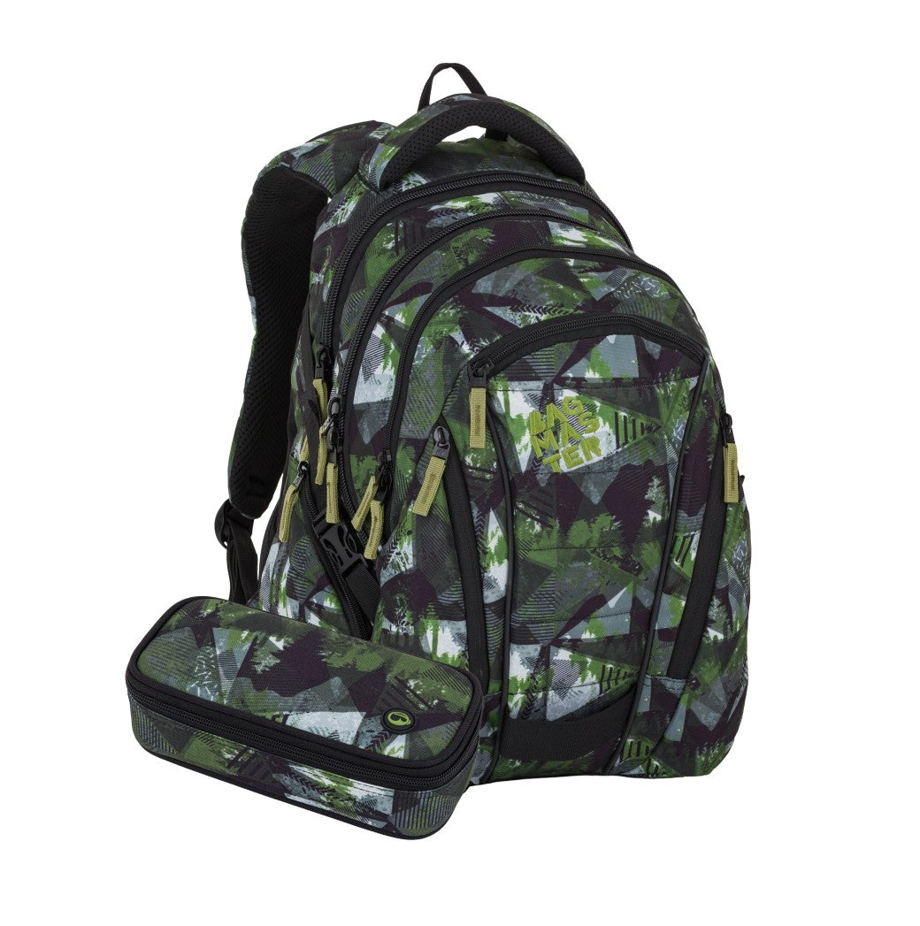 Set zaino scuola 2 pezzi verde grigio - BAG 26 A| Medie e Superiori