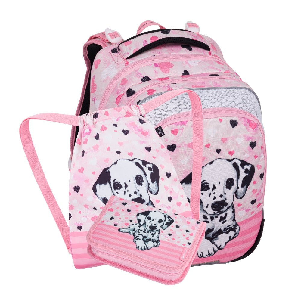 Set zaino scuola 3 pezzi primaria ergonomico CAGNOLINO DALMATA – BETA 24 A