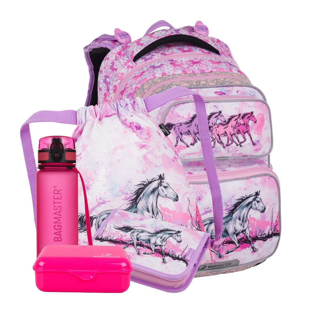 Set zaino scuola 5 pezzi primaria ergonomico CAVALLI - Set Dopi 24 A