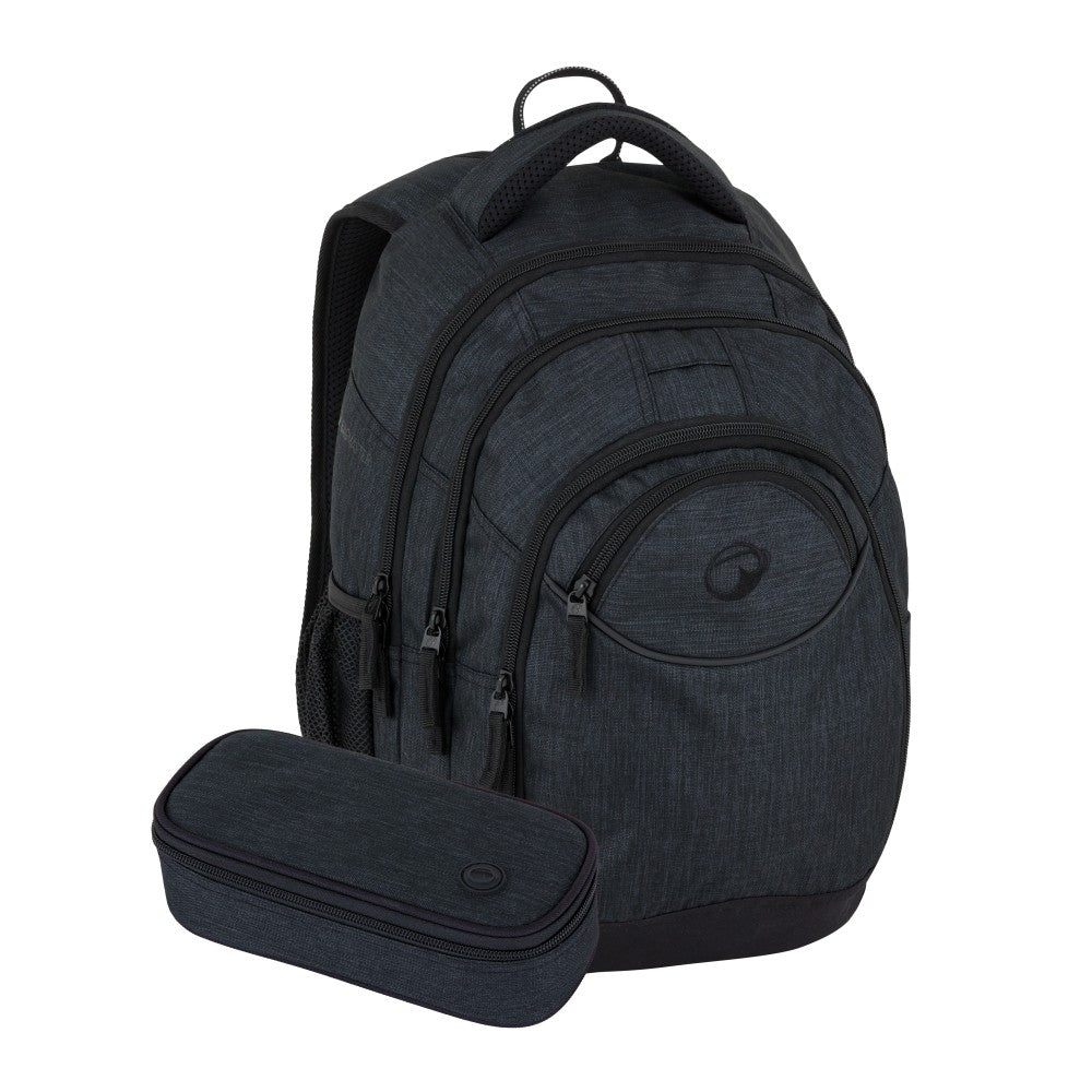Set zaino scuola 2 pezzi nero - ENERGY 25 A | medie e superiori