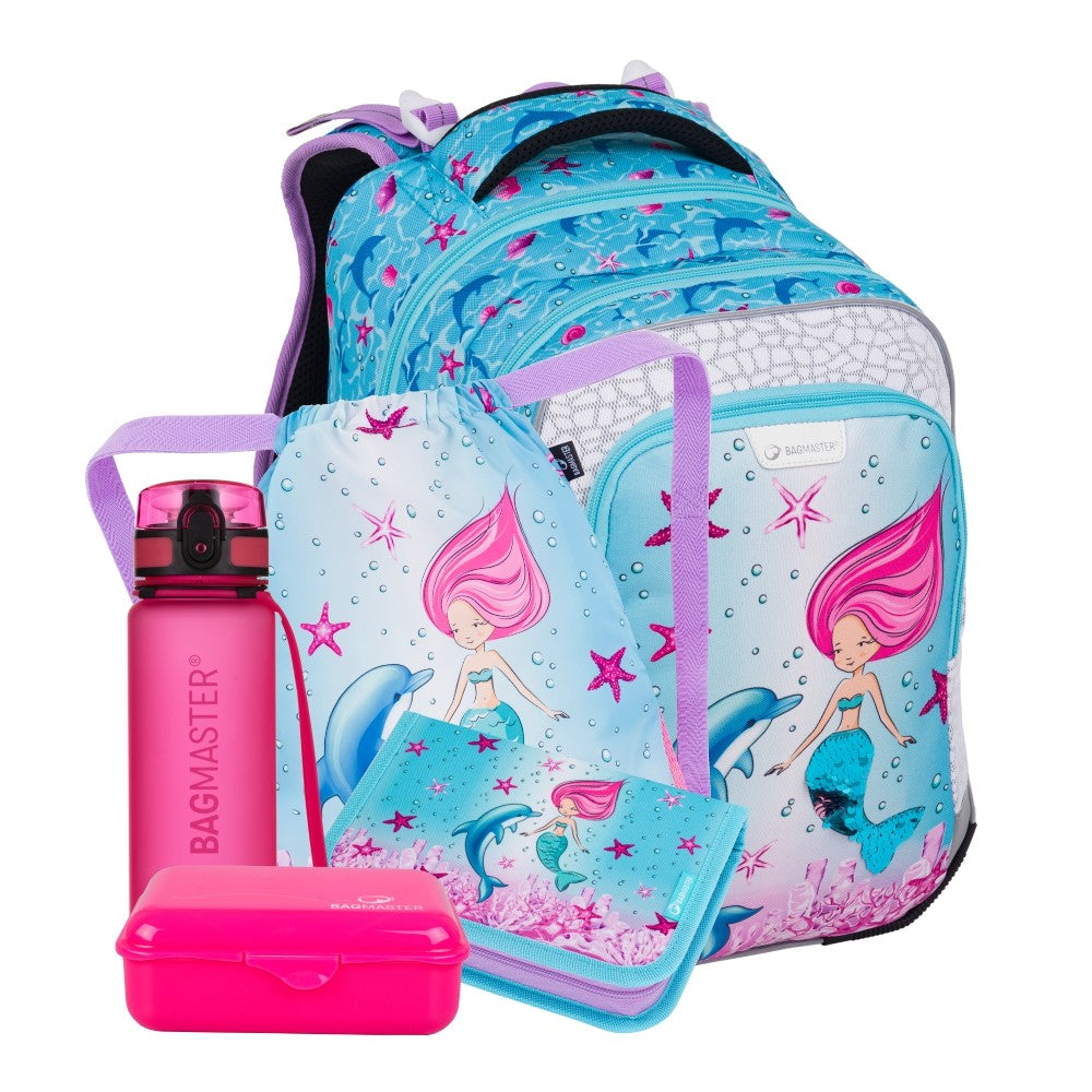 Set zaino scuola 5 pezzi primaria ergonomico SIRENETTA - LUMI 24 A