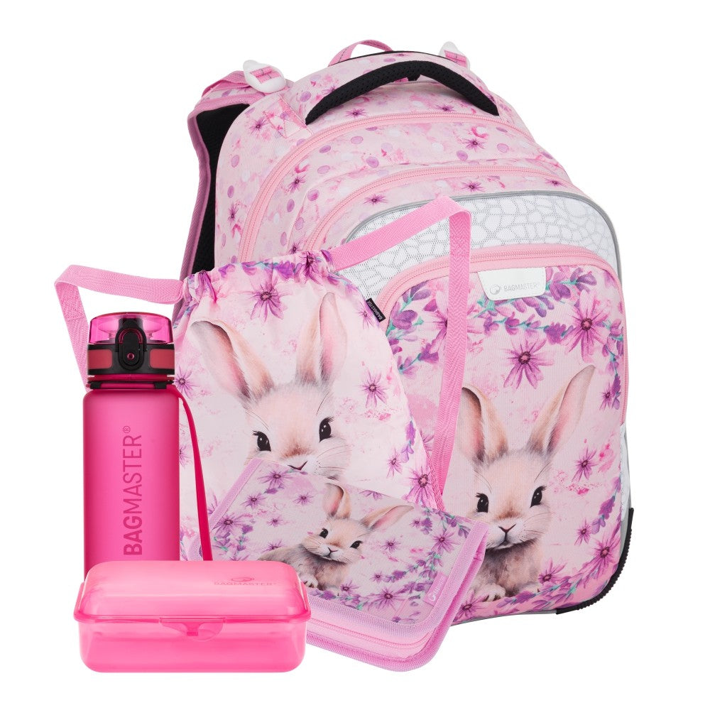 Set zaino scuola primaria ergonomico 5 pezzi CONIGLIETTO – LUMI 25 B