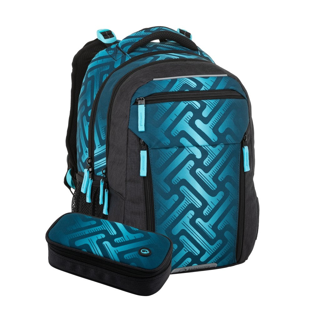 Set zaino scuola 2 pezzi primaria ergonomico blue minimal - PORTO 22 C
