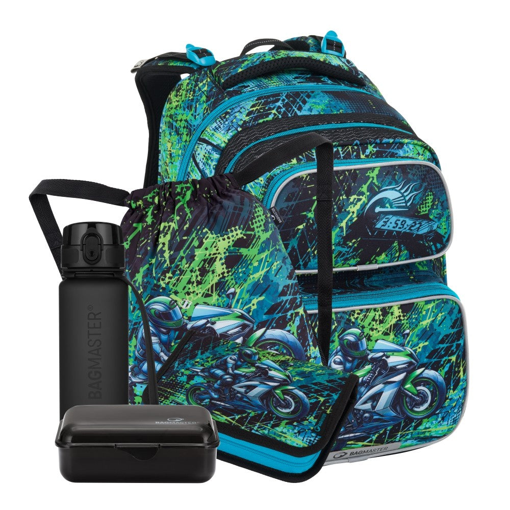 Set zaino scuola 5 pezzi primaria ergonomico MOTO – DOPI 25 B