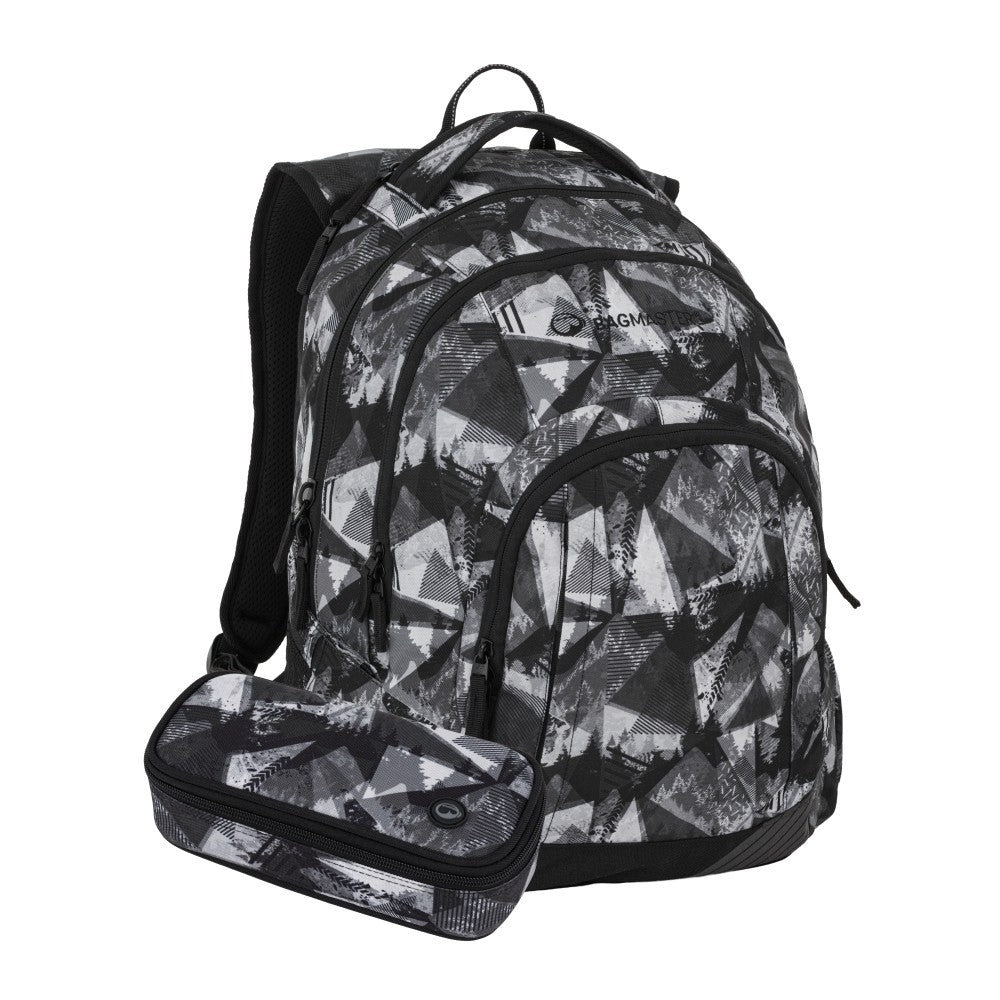 Set Zaino Medie e Superiori 2 Pezzi 40L Grigio Nero - Lincoln 26 A - Il Top per Scuola e Viaggi