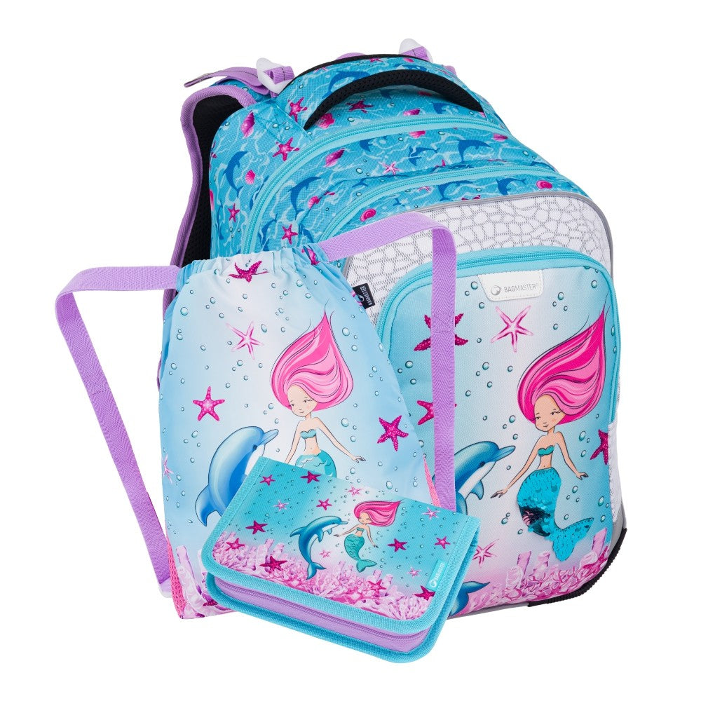 Set zaino scuola 3 pezzi primaria ergonomico SIRENETTA - LUMI 24 A