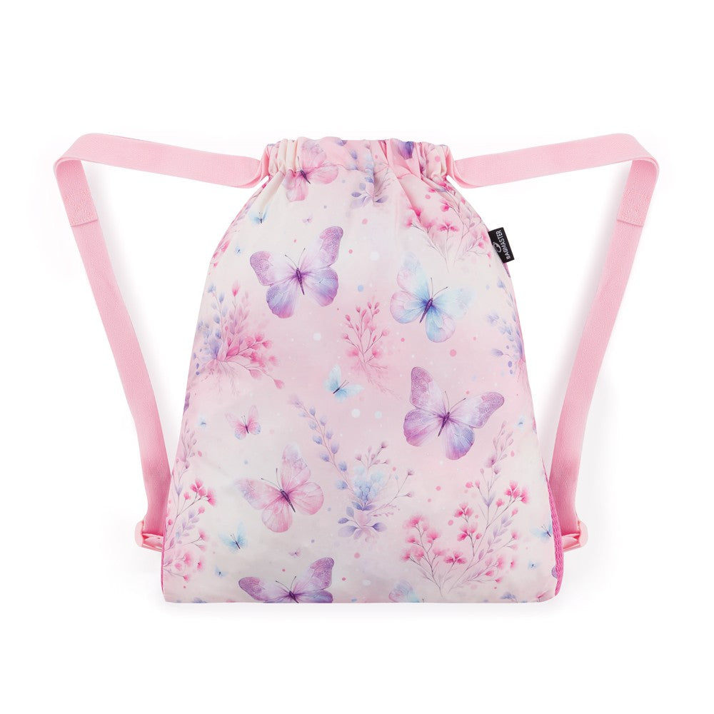 ZAINO A SACCA CON FARFALLE ROSA – DOPI 25 A